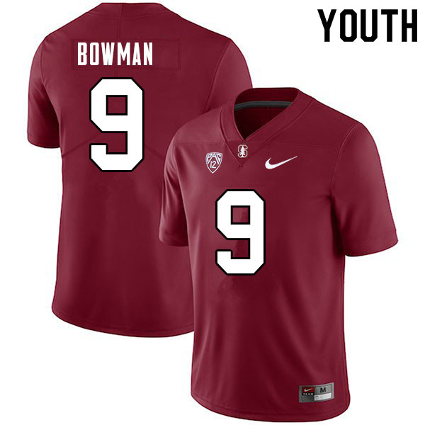 Youth #9 Colby Bowman Stanford Cardinal College Football Jerseys Sale-Cardinal